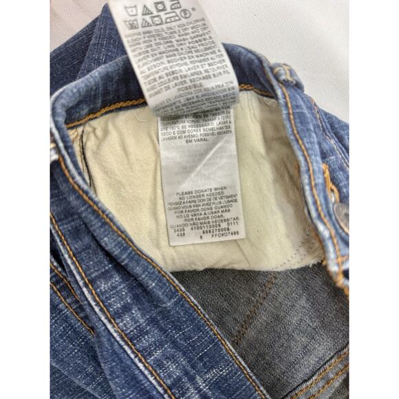 Vintage Levi Denim Mini Skirt Dark Blue-slit- 512 size 6 - Picture 9 of 9